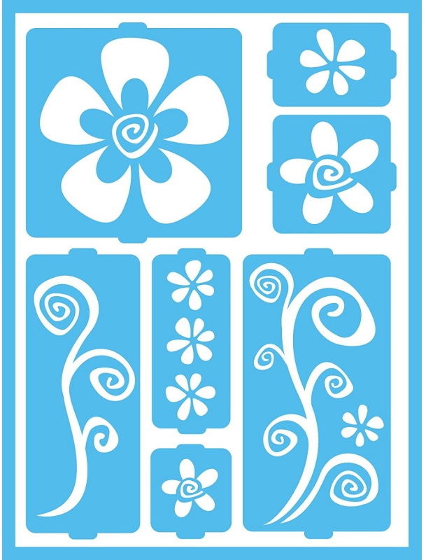 DecoArt - Patio Paint Stencil - Funky Flowers